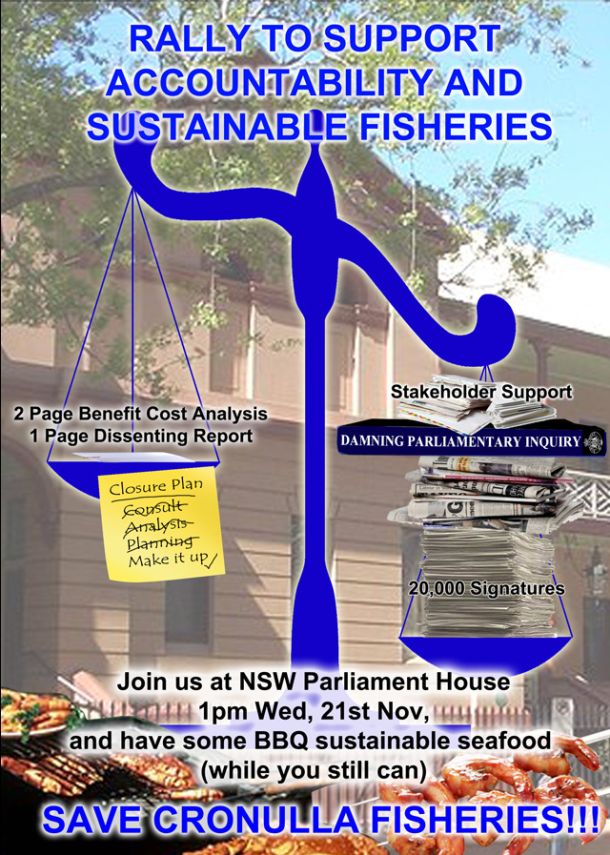Save Cronulla Fisheries Rally today